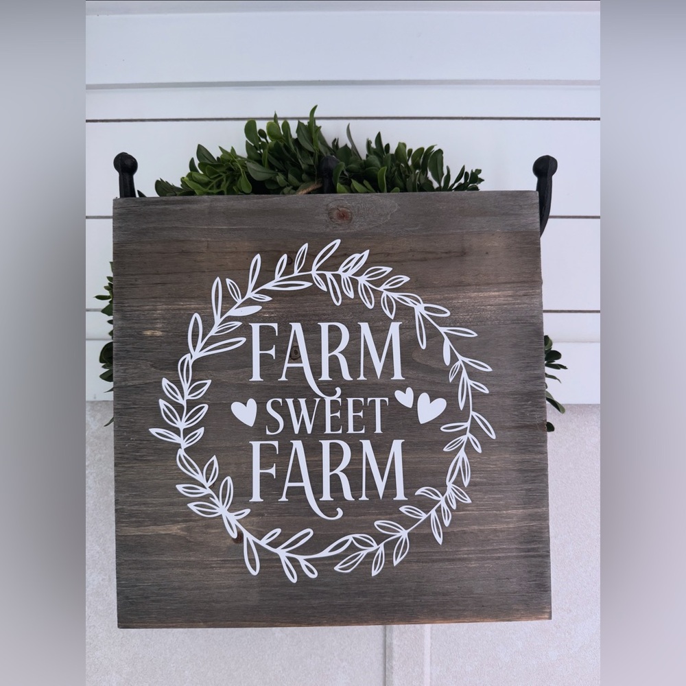 Farm Sweet Farm Rustic Wall Sign